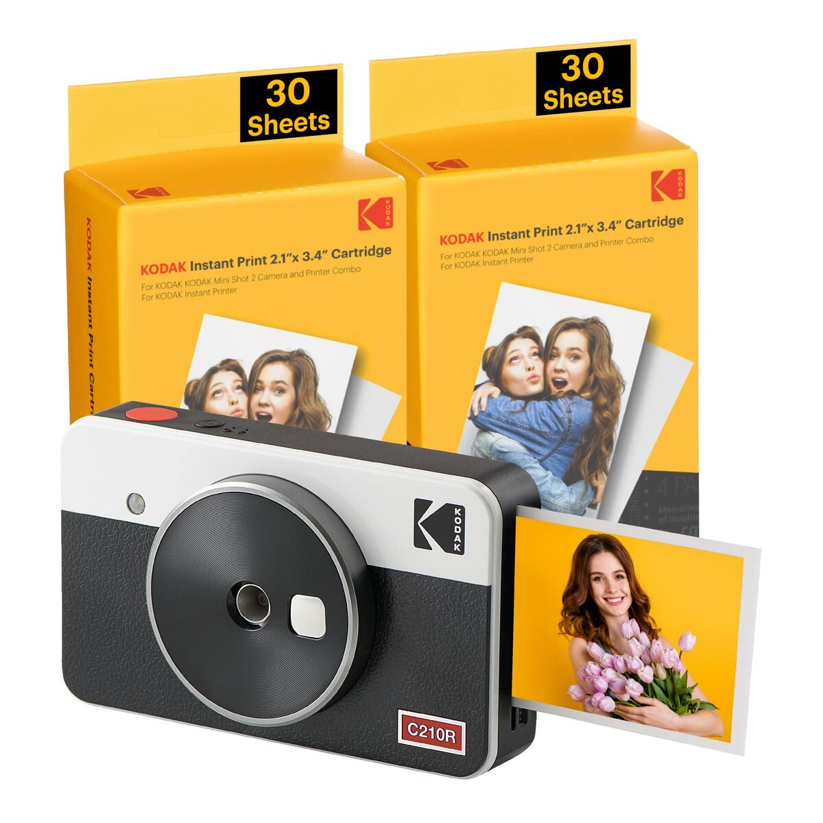 Macchina fotografica istantanea Kodak MINI SHOT 2 RETRO C210RW Bianco - Disponibile in 3-4 giorni lavorativi