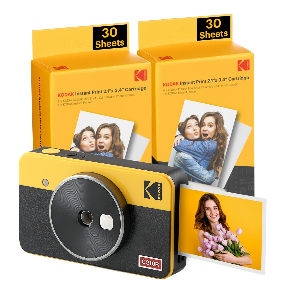 Macchina fotografica istantanea Kodak MINI SHOT 2 RETRO C210RY60 Giallo - Disponibile in 3-4 giorni lavorativi