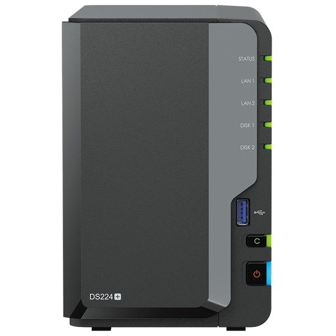 Synology DiskStation DS224 Server NAS e di Archiviazione Desktop Collegamento Ethernet LAN Nero J4125 - Disponibile in 3-4 giorni lavorativi