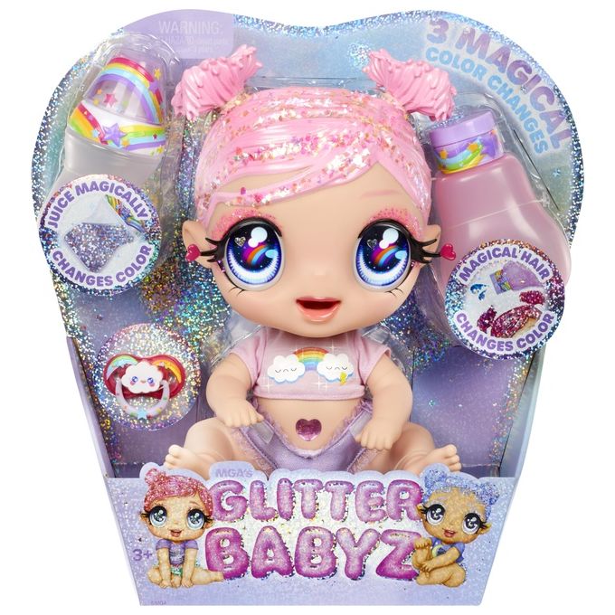 Mga Bambola Glitter Babyz Doll Series 2 Dreamia Stardust Pink-Rainbow - Disponibile in 3-4 giorni lavorativi