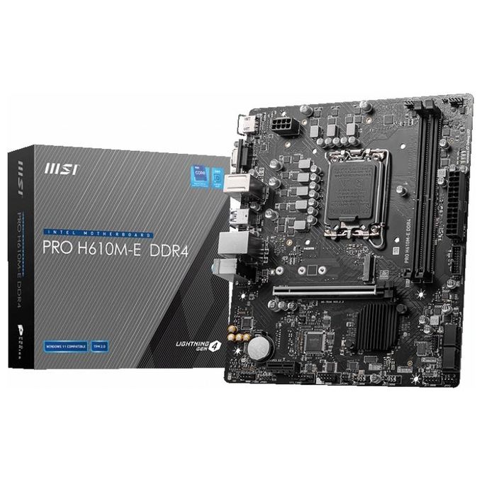 MSI PRO H610M-E DDR4 Scheda Madre Intel H610 LGA 1700 micro ATX - Disponibile in 3-4 giorni lavorativi