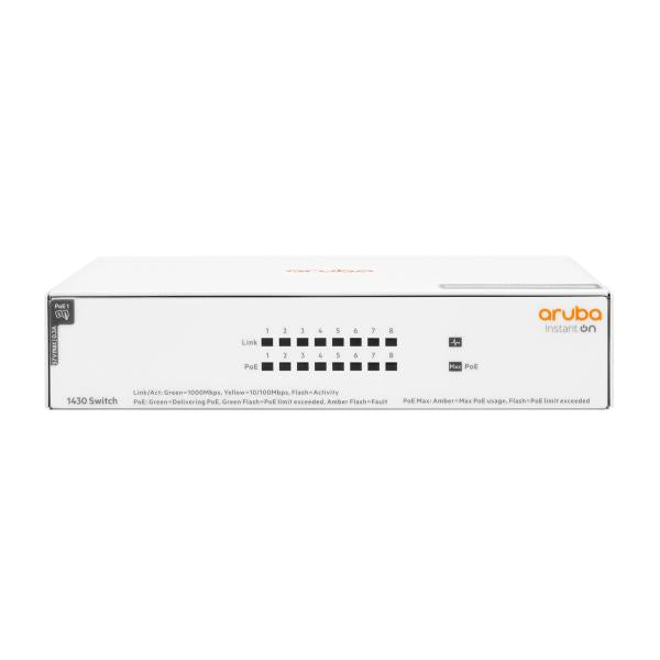 HPE Networking Instant On Switch Series 1430 R8R46A UNMANAGED 8 PORTE 10X100X1000 CLASS4 POE 64W - Disponibile in 3-4 giorni lavorativi