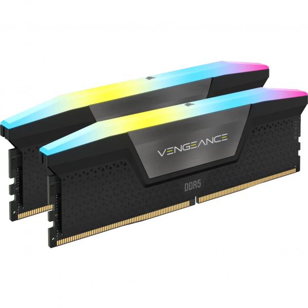 CORSAIR RAM VENGEANCE RGB DDR5 32GB 2X16GB DDR5 6000 PC5-48000 C36 1.35V DESKTOP MEMORY - BLACK - Disponibile in 3-4 giorni lavorativi