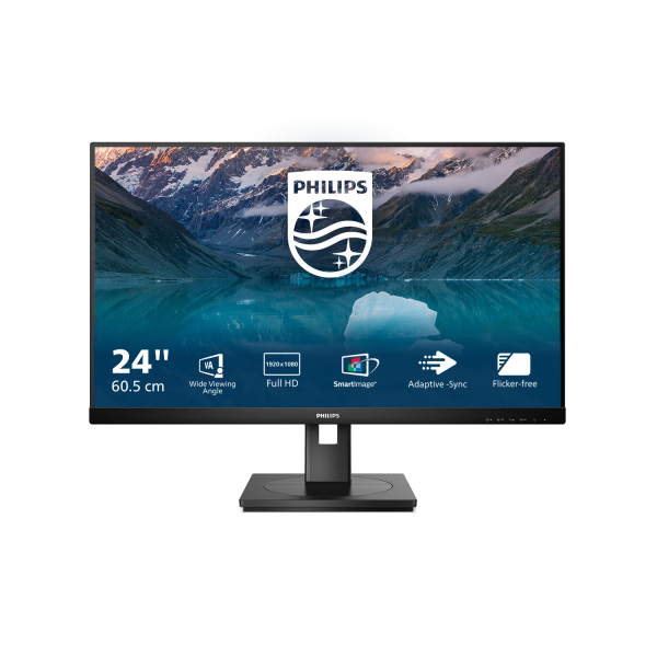 Monitor Nuovo MONITOR PHILIPS LED 23.8"Wide 242S9JML/00 VA 1920x1080 4ms 300cd/mq1.000:1 (50.000.000:1)2x2W MM Pivot Reg.H VGA DVI HDMI DP USB - Disponibile in 3-4 giorni lavorativi