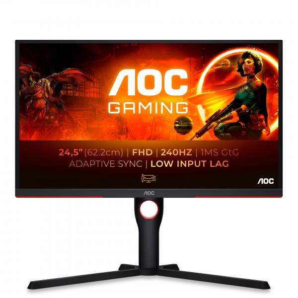 MONITOR AOC 25G3ZM/BK 24.5" VA 240Hz FullHD 1ms A-Sync Pivot USB HDMI/DP - Disponibile in 3-4 giorni lavorativi