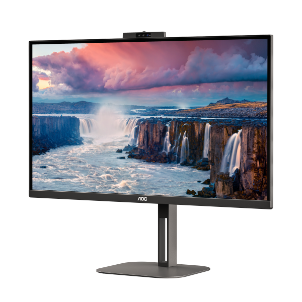 Monitor Nuovo MONITOR AOC LED 27" Wide Q27V5CW/BK IPS 2560x1440 4ms 300cd/mq 20.000.000:1 2x5W MM WEBCAM PIVOT Reg.H HDMI DP USB-C Docking - Disponibile in 3-4 giorni lavorativi