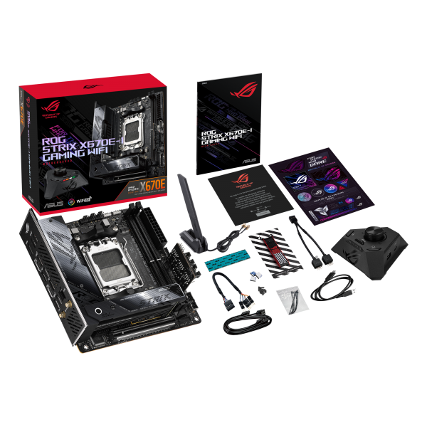 ASUS MB AMD X670E, ROG STRIX X670E-I GAMING WIFI DDR5, AM5, MINI-ITX, 90MB1B70-M0EAY0 - Disponibile in 3-4 giorni lavorativi