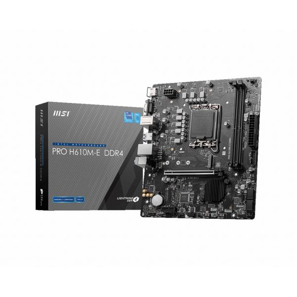 MB MSI H610M-E DDR4 ST1700 2D4 1M.2 4S3 U3.2 GBL H/V MICRO ATX - Disponibile in 3-4 giorni lavorativi