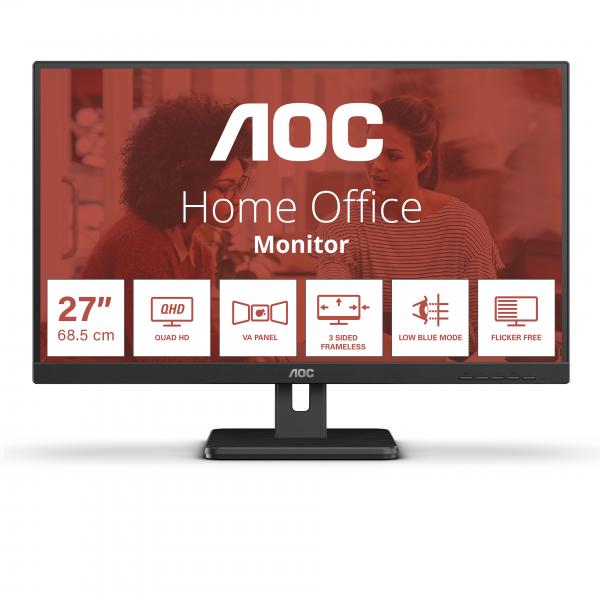 Monitor Led Nuovo AOC MONITOR 27 LED VA QHD 16:9 4MS 350 CDM, DP/HDMI, MULTIMEDIALE - Disponibile in 3-4 giorni lavorativi