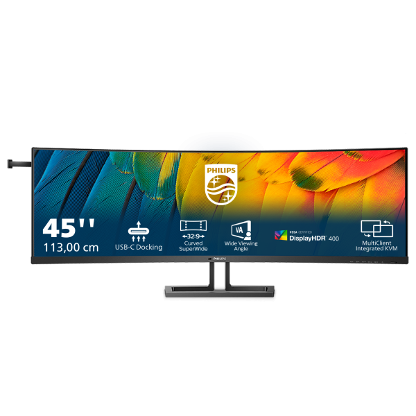 Monitor Nuovo MONITOR PHILIPS 44,5" 32:9 CURVED 45B1U6900C/00 VA 5120x1440 4ms 450cd/m 2x5W MM Reg.H 2HDMI DP RJ45 USB-C docking - Disponibile in 3-4 giorni lavorativi