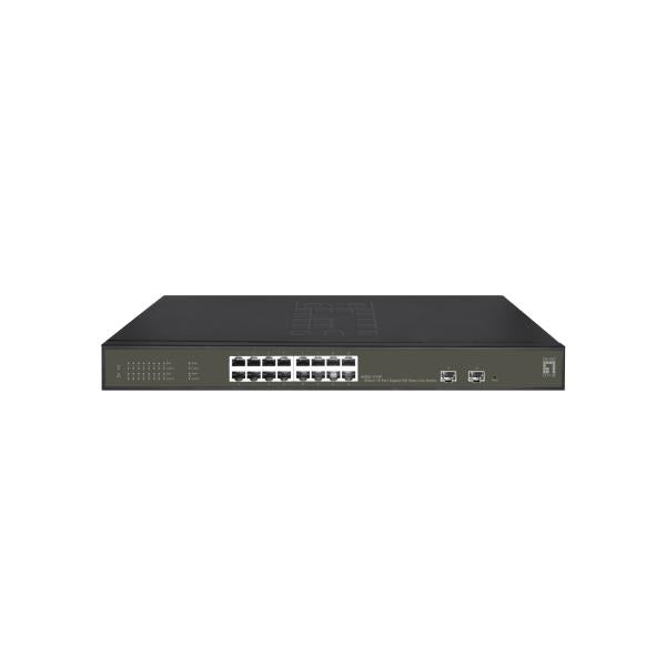 LevelOne GES-2118P switch di rete Gestito L2 Gigabit Ethernet (10/100/1000) Supporto Power over Ethernet (PoE) Nero - Disponibile in 6-7 giorni lavorativi