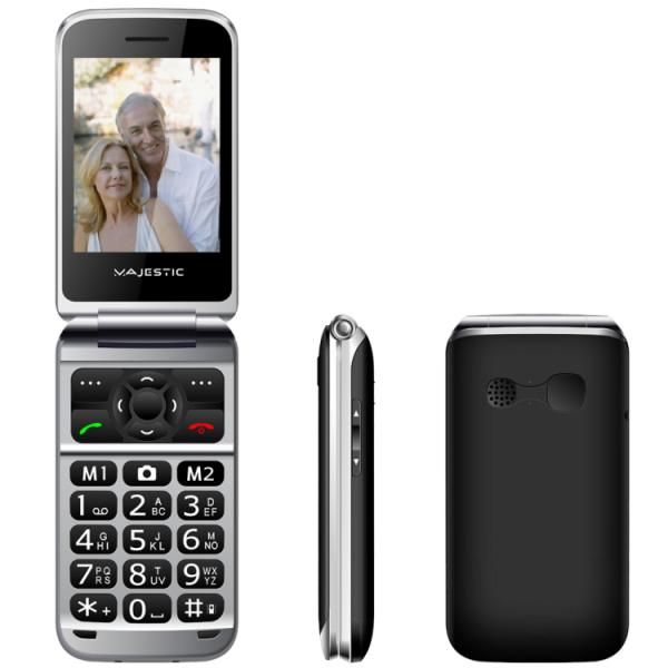 Majestic TLF Sileno 82 SeniorPhone 2.8" Flip Black - Disponibile in 2-3 giorni lavorativi