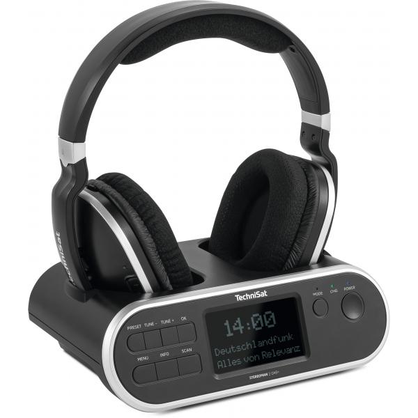 TechniSat StereoMan 2 DAB+ Auricolare Con cavo e senza cavo A Padiglione MUSICA Nero - Disponibile in 6-7 giorni lavorativi