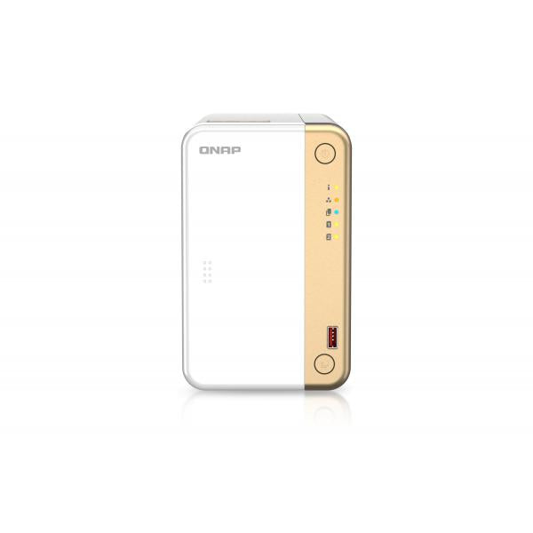 QNAP TS-262 NAS Tower Collegamento ethernet LAN Oro, Bianco N4505 - Disponibile in 6-7 giorni lavorativi