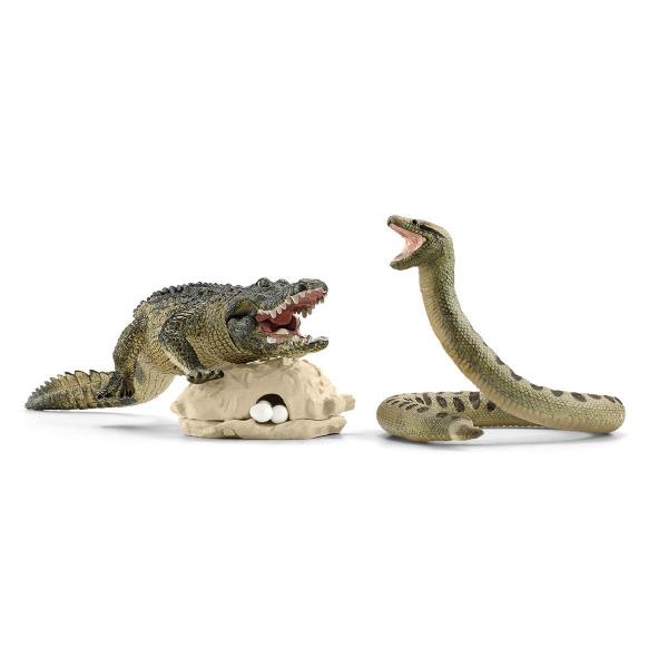 Cofanetto Duel Aligator/Anaconda, figurine di animali selvatici, Schleich 42559 Wild Life, per bambini dai 3 anni - Disponibile in 3-4 giorni lavorativi