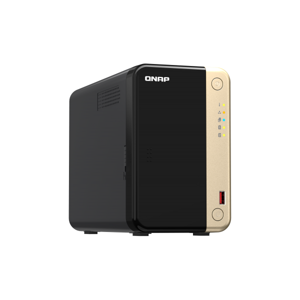 QNAP TS-264 NAS Tower Collegamento ethernet LAN Nero, Oro N5095 - Disponibile in 6-7 giorni lavorativi