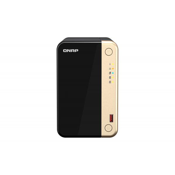 QNAP TS-264 NAS Tower Collegamento ethernet LAN Nero, Oro N5095 - Disponibile in 6-7 giorni lavorativi