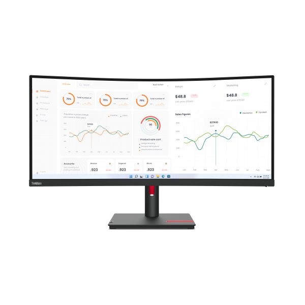 Monitor Nuovo MONITOR LENOVO T34w-30 63D4GAT1EU 34" VA/WQHD/HDMI,DP,USB-C (75W)/Ethernet - Disponibile in 3-4 giorni lavorativi