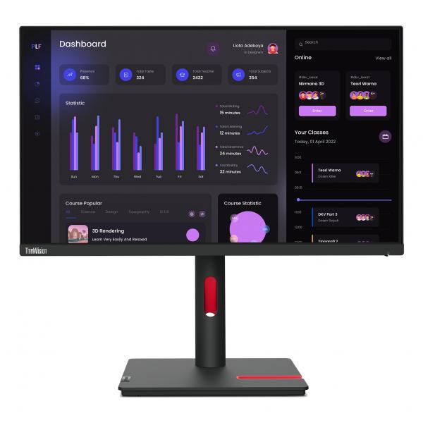 Monitor Nuovo MONITOR LENOVO T24i-30 63CFMATXEU 23,8" IPS/FHD/VGA,HDMI,DP - Disponibile in 3-4 giorni lavorativi