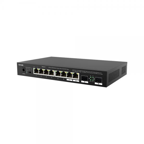 SWITCH TENDA TEM2010F 8P 2.5G Ethernet e 2P SFP 2.5 Gbps, 3 modalità di collegamento - Disponibile in 3-4 giorni lavorativi