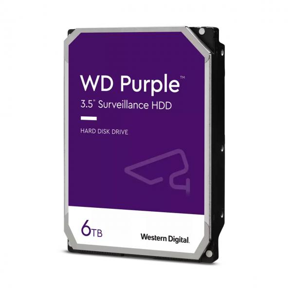 WESTERN DIGITAL HDD PURPLE 6TB 3,5" 5400RPM SATA 6GB/S BUFFER 256MB - Disponibile in 3-4 giorni lavorativi