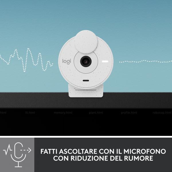 Webcam Logitech Brio 300 Bianco - Disponibile in 3-4 giorni lavorativi