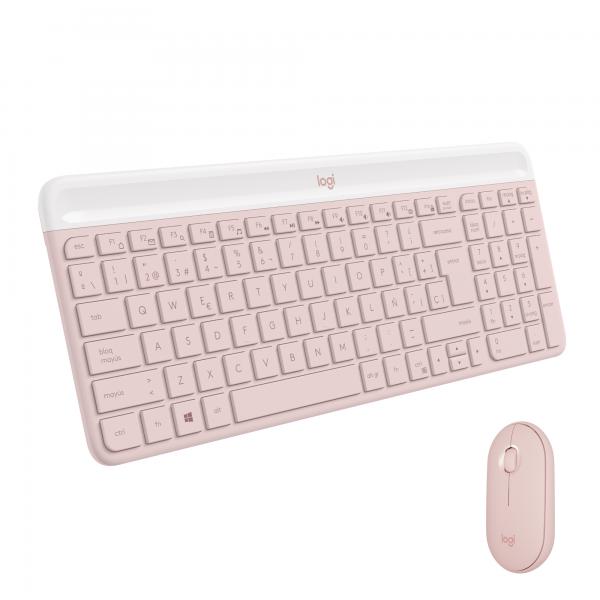 Tastiera e Mouse Logitech MK470 Slim Combo Rosa Qwerty in Spagnolo - Disponibile in 3-4 giorni lavorativi