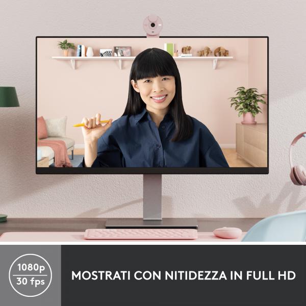 Webcam Logitech Brio 300 Rosa - Disponibile in 3-4 giorni lavorativi