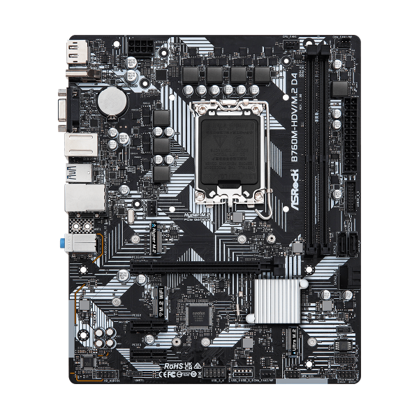 ASROCK MB B760, B760M-HDV/M.2 D4, LGA1700, 2 DDR4 , mATX - Disponibile in 3-4 giorni lavorativi