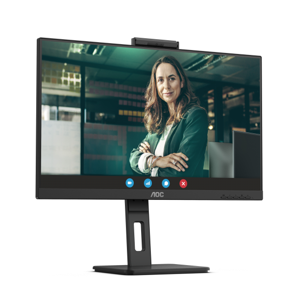 Monitor Nuovo MONITOR AOC LED 27" Wide Q27P3CW IPS 2560x1440 4ms 350cd/mq 20.000.000:1 2x5W MM WEBCAM PIVOT Reg.H 2HDMI DP USB-C Docking - Disponibile in 3-4 giorni lavorativi