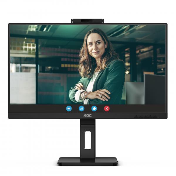 Monitor Nuovo MONITOR AOC LED 27" Wide Q27P3CW IPS 2560x1440 4ms 350cd/mq 20.000.000:1 2x5W MM WEBCAM PIVOT Reg.H 2HDMI DP USB-C Docking - Disponibile in 3-4 giorni lavorativi