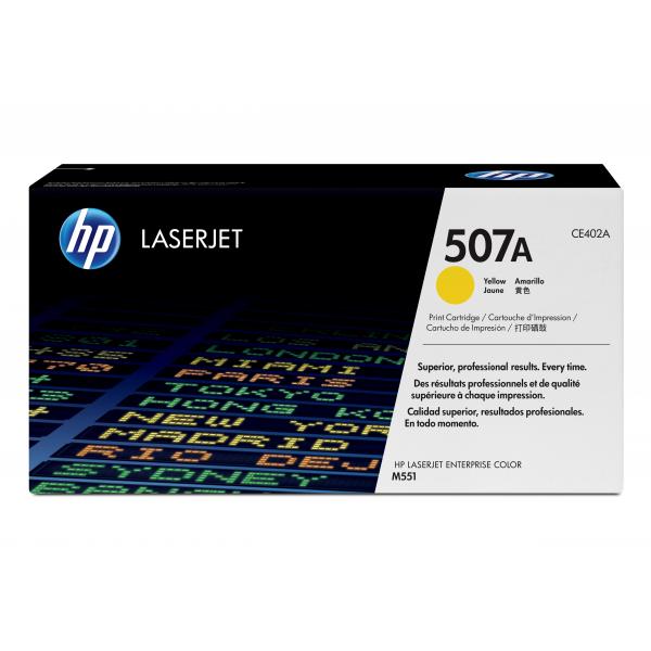 HP 507A TONER GIALLO PER LJ ENTERPRISE 500COLOR M551DN-M551XH-COLOR LASERJET M570DN-LASERJET M570DW-LASERJET 500 M575DN-COLOR LASERJET M575F MFP GARANZIA ITALIA (CE402A) - Disponibile in 3-4 giorni lavorativi Hp