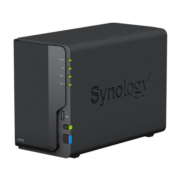 SYNOLOGY NAS TOWER 2BAY 2.5"/3.5" HDD SATA CPU Realtek RTD1619B + 2Gb Ram DDR4 + 1x Gigabit + x3 USB - Disponibile in 3-4 giorni lavorativi