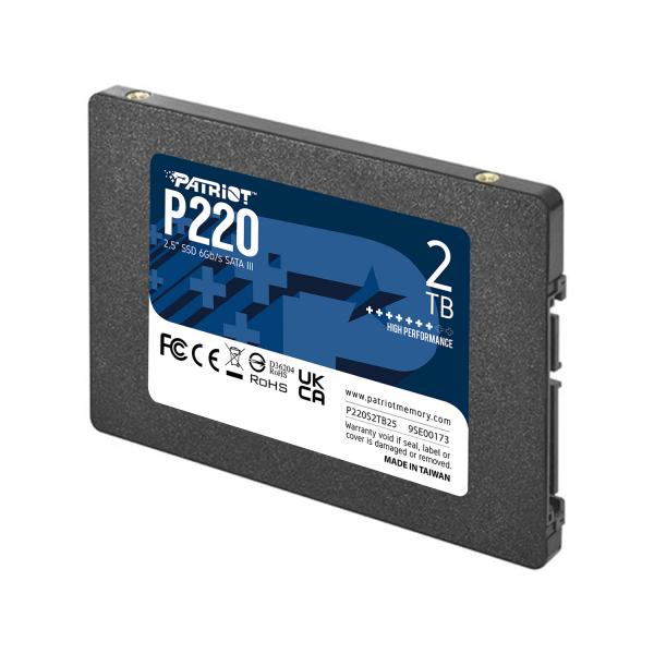 SSD PATRIOT 2TB P220 2.5" SATA3 READ:550MB/WRITE:500 MB/S - P220S2TB25 - Disponibile in 3-4 giorni lavorativi