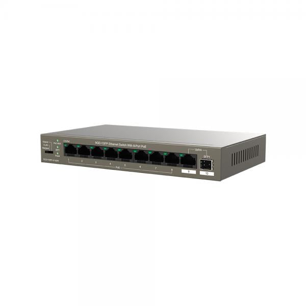 SWITCH TENDA TEG1110PF-8-102W 10P GIGABIT DESKTOP 10/100/1000M 9P GE(DI CUI 8P POE)+1SFP - Disponibile in 3-4 giorni lavorativi