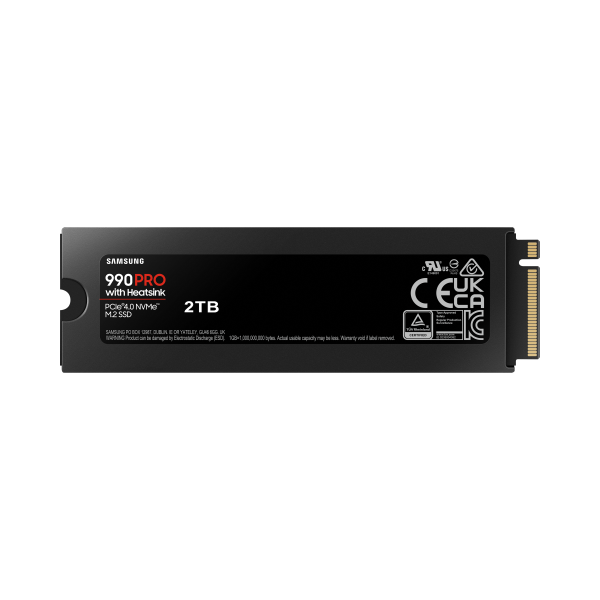 SAMSUNG SSD INTERNO 990 PRO 2TB M.2 PCI-E R/W 7400/6900 GEN 4X4 CON HEATSINK - Disponibile in 3-4 giorni lavorativi