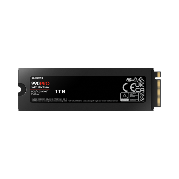 Samsung 990 PRO MZ-V9P1T0GW - SSD - crittografato - 1 TB - interno - M.2 2280 - PCIe 4.0 x4 (NVMe) - 256 bit AES - TCG Opal Encryption 2.0 - dissipatore integrato - Disponibile in 3-4 giorni lavorativi