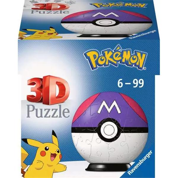 RAVENSBURGER Pokémon Masterball viola3D Puzzleball 54 pezzi - Disponibile in 2/3 giorni lavorativi