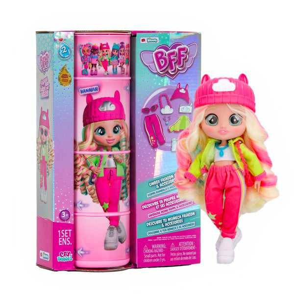 BFF Cry Babies IMC Toys Mannequin Doll - Serie 2 - Hannah - 20cm - Disponibile in 3-4 giorni lavorativi