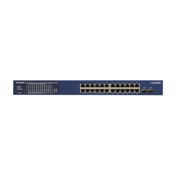 NETGEAR GS724TP-300EUS switch di rete Gestito L2/L3/L4 Gigabit Ethernet (10/100/1000) Supporto Power over Ethernet (PoE) Blu - Disponibile in 6-7 giorni lavorativi