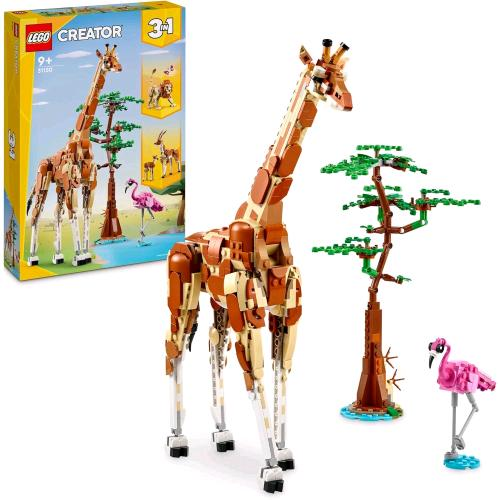 LEGO CREATOR 3 IN 1 ANIMALI DEL SAFARI TRASFORMABILE DA GIRAFFA E FENICOTTERO A 2 GAZZELLE - Disponibile in 3-4 giorni lavorativi