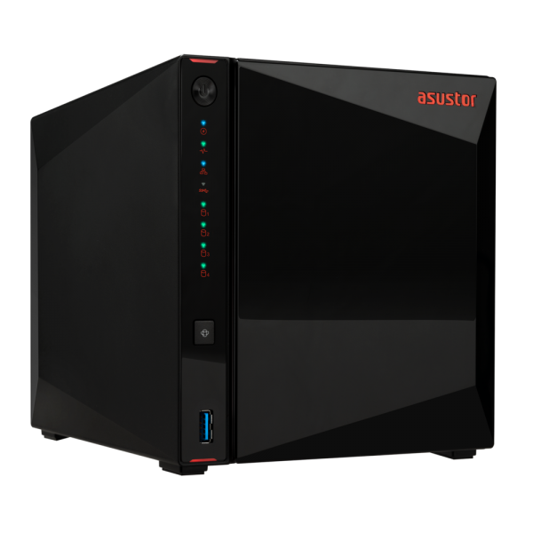 ASUSTOR NAS TOWER 4 Bay + 4xM.2 NVMe , Intel Celeron N5105 Quad-Core, 4GB RAM (max 16GB), 2x2.5 GbE, 3xUSB 3.2 Gen-2 .. AS5404T - Disponibile in 3-4 giorni lavorativi