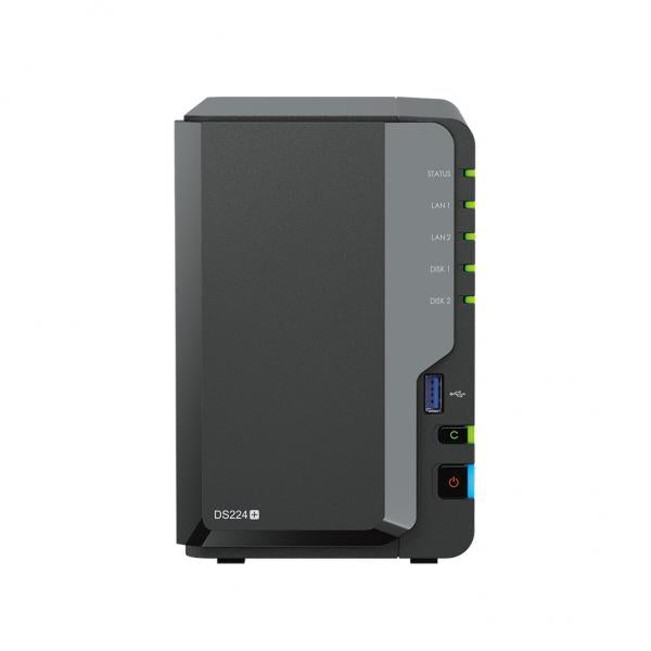 Synology DiskStation DS224+ NAS Desktop Intel Celeron J4125 2 GB DDR4 12 TB HDD DiskStation Manager Nero - Disponibile in 6-7 giorni lavorativi