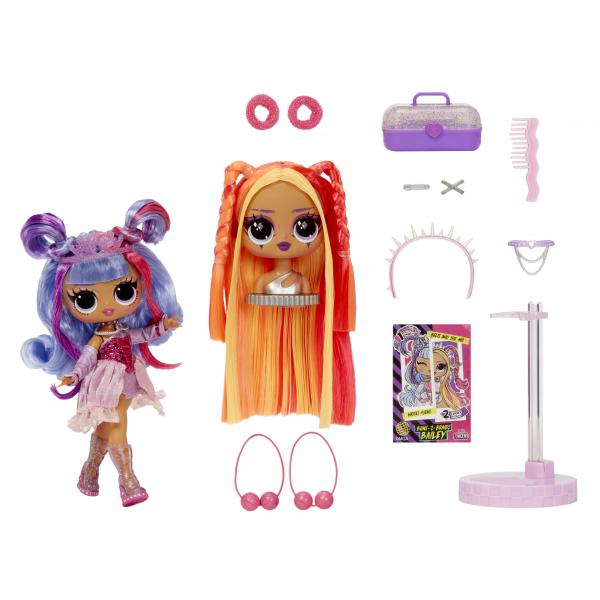 LOL Surprise Tweens Surprise Swap Fashion Doll- Buns-2- Braids Bailey - 1 bambola Tweens 17 cm, 1 mini testina per lo styling e accessori - Disponibile in 3-4 giorni lavorativi