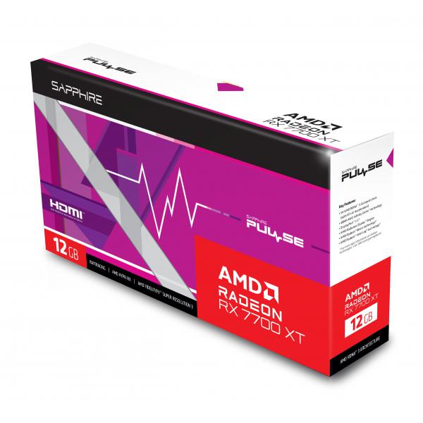 SAPPHIRE PULSE AMD RADEON RX 7700 XT GAMING 12GB GDDR6 PCI Express x16 4.0 DUAL FAN 2 x HDMI 2 x DISPLAYPORT - Disponibile in 3-4 giorni lavorativi