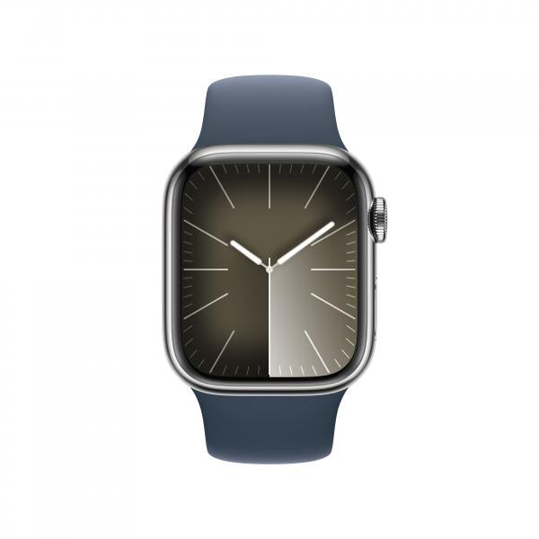 Apple Watch Serie9 Cell 41mm Steel Silver Sport Band Storm Band S/M MRJ23QL/A - Disponibile in 2-3 giorni lavorativi