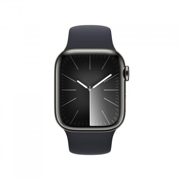 Apple Watch Serie9 Cell 41mm Steel Graphite Sport Bamd MidNight S/M MRJ83QL/A - Disponibile in 2-3 giorni lavorativi