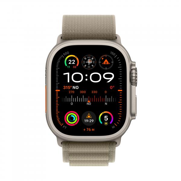 Apple Watch Ultra2 Cell 49mm Titanium Alpine Loop Olive S ITA MREX3TY/A - Disponibile in 2-3 giorni lavorativi Apple