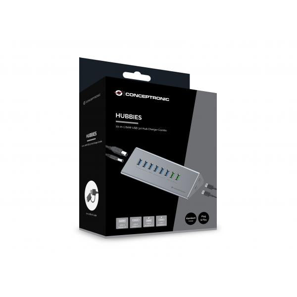 Conceptronic Hub di Interfaccia USB 3.2 Gen 1 Type-B 5000 Mbit-s Grigio - Disponibile in 3-4 giorni lavorativi