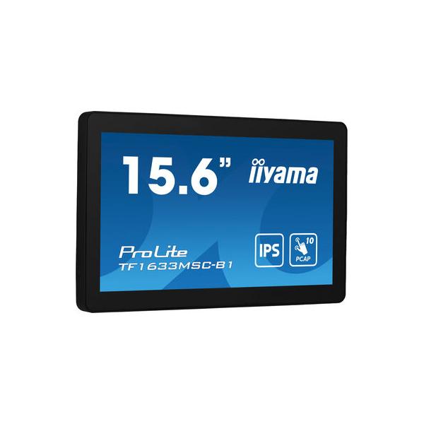 iiyama ProLite TF1633MSC-B1 Monitor PC 39,6 cm (15.6") 1920 x 1080 Pixel Full HD Touch screen Nero - Disponibile in 6-7 giorni lavorativi